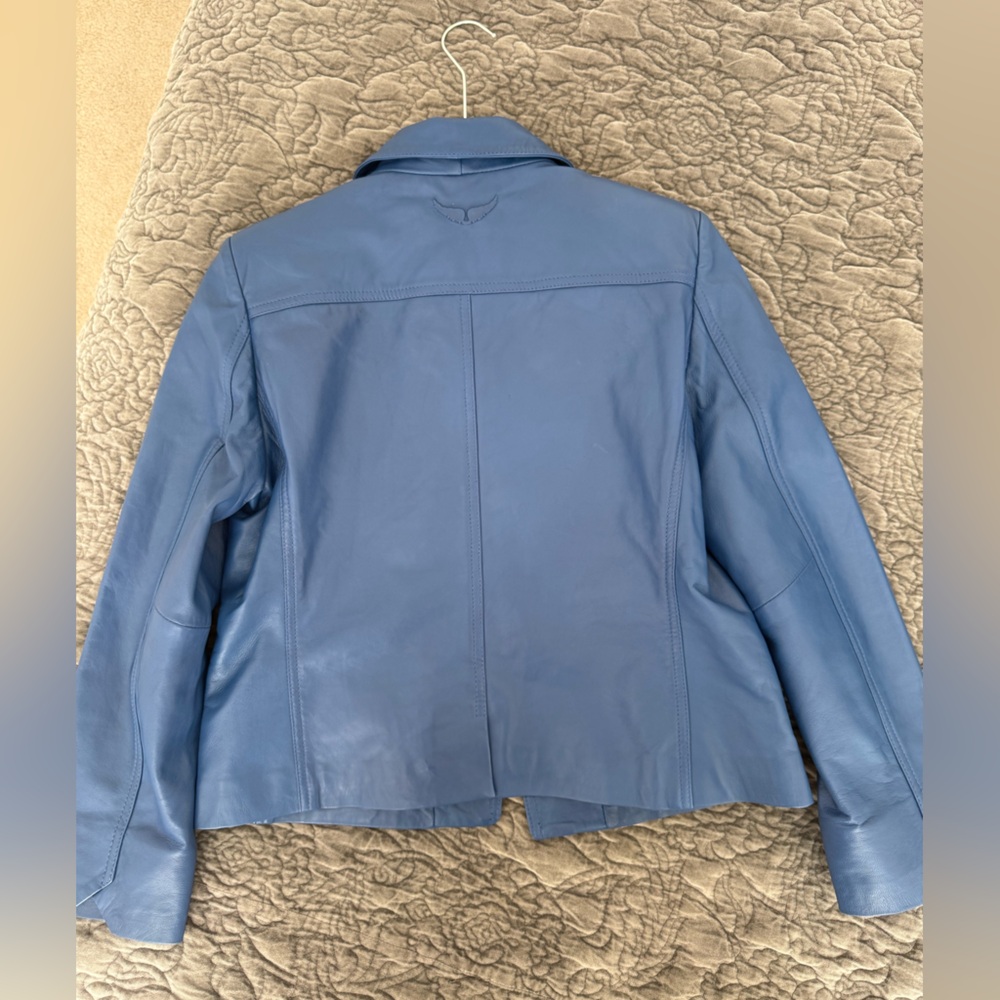 Zadig & Voltaire blue Liam leather jacket - Picture 4 of 8